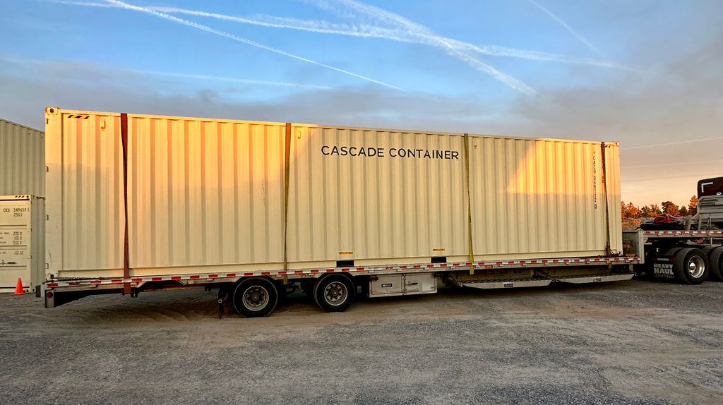 Cascade Vaults - Flatbed Truck with 40' Trailer and Shipping Container