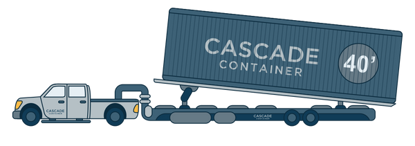 Cascade Vaults - Truck with Tilt Bed Trailer